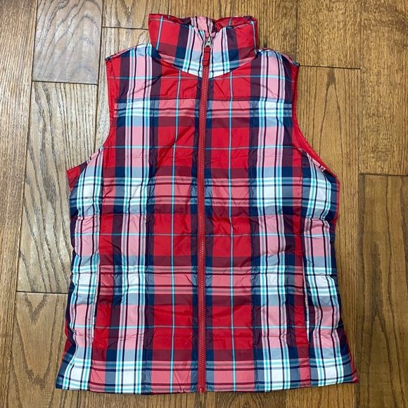Land’s End Plaid Puffer Vest - Picture 1 of 5